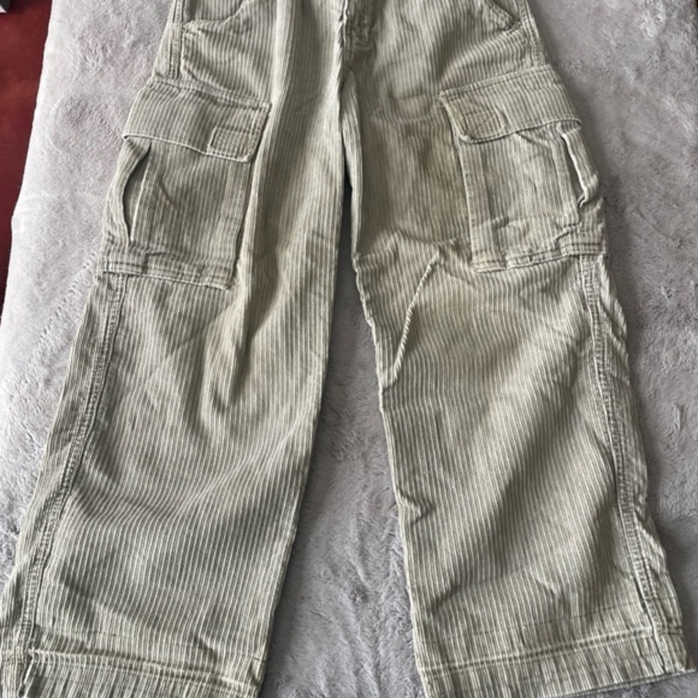 Vintage Arizona Jeans Corduroy Cargo Pants wide leg kids size 10 Y2K vintage